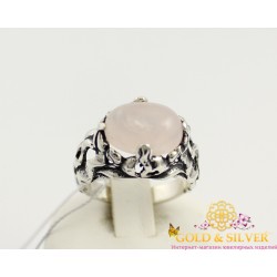 Серебряное кольцо Венеция с розовым кварцем 1366рк